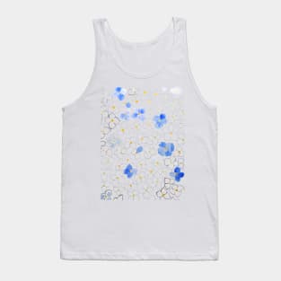 forget me not flower pattern line and watercolor Tank Top